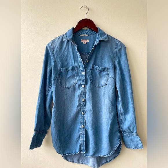 Merona Super Soft Denim Chambray Button Up - Size XS - Picture 1 of 4